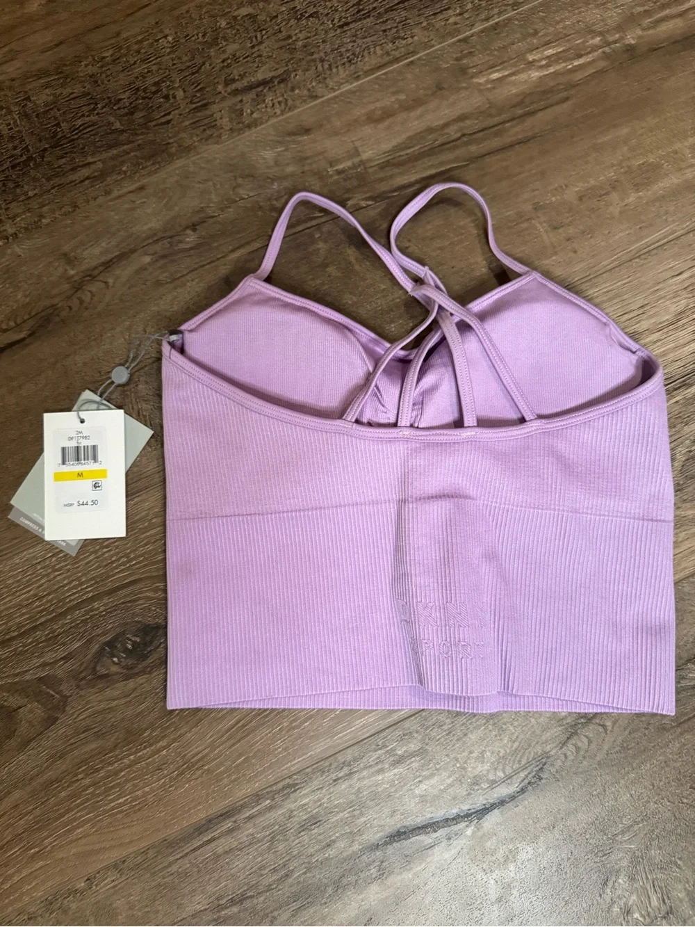 DKNY Lilac Ribbed Cropped Cami Tank